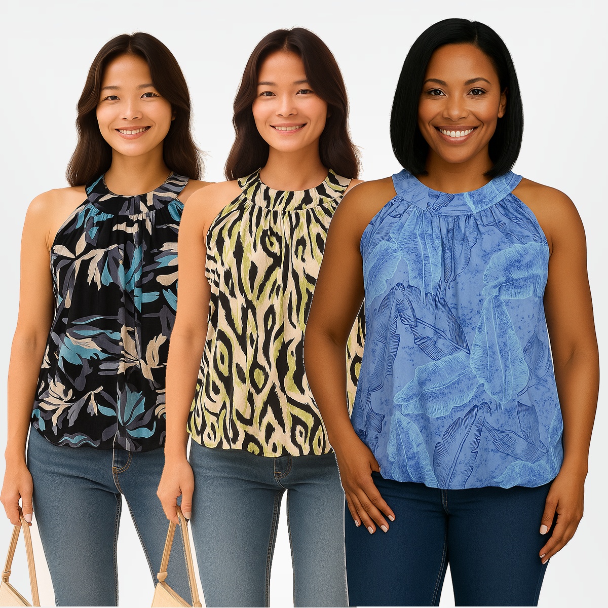 Kit 3 Regata Argola Feminina Liganete Malha Fria Estampada